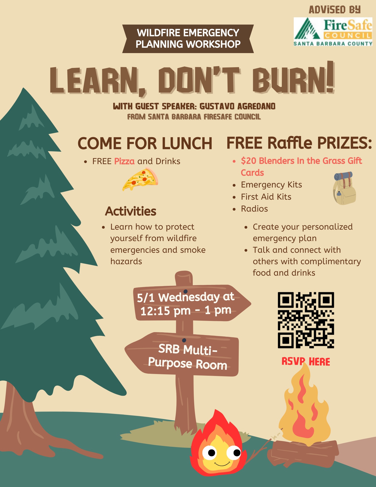 Learn, Don't Burn Event Flyer